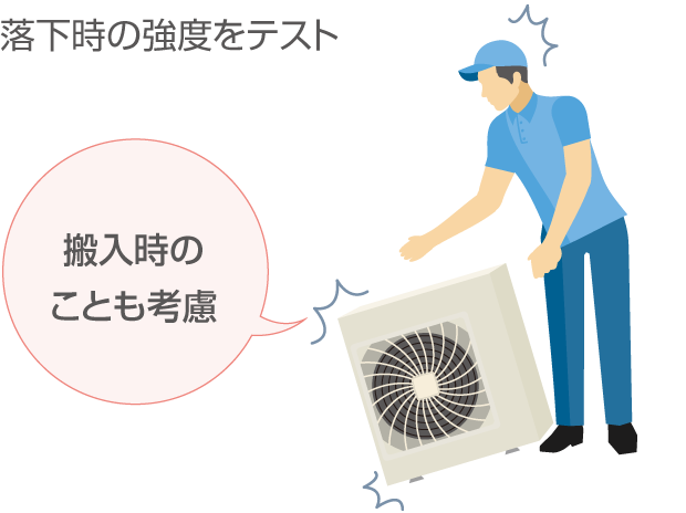落下時の強度をテスト